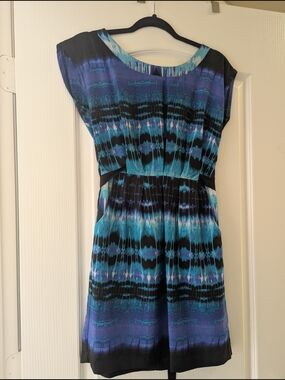 BeBop Blue Teal Patterned Mini Dress